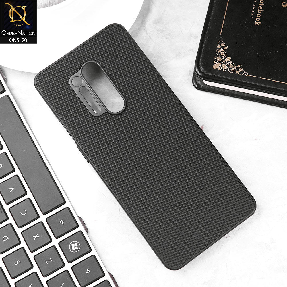 OnePlus 8 Pro Cover - Black - New Dotted Leather Texture Soft Borders Case