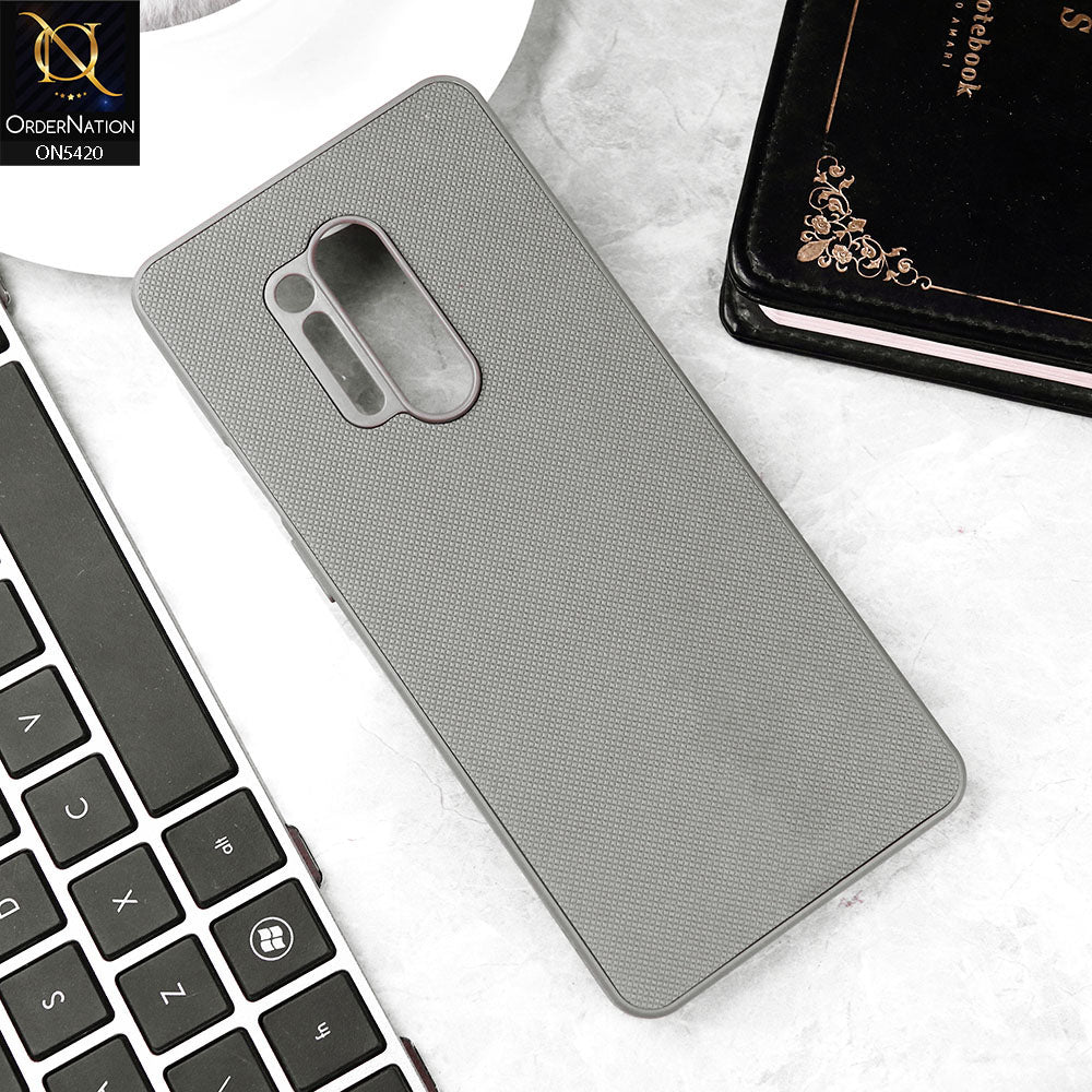 OnePlus 8 Pro Cover - Gray - New Dotted Leather Texture Soft Borders Case