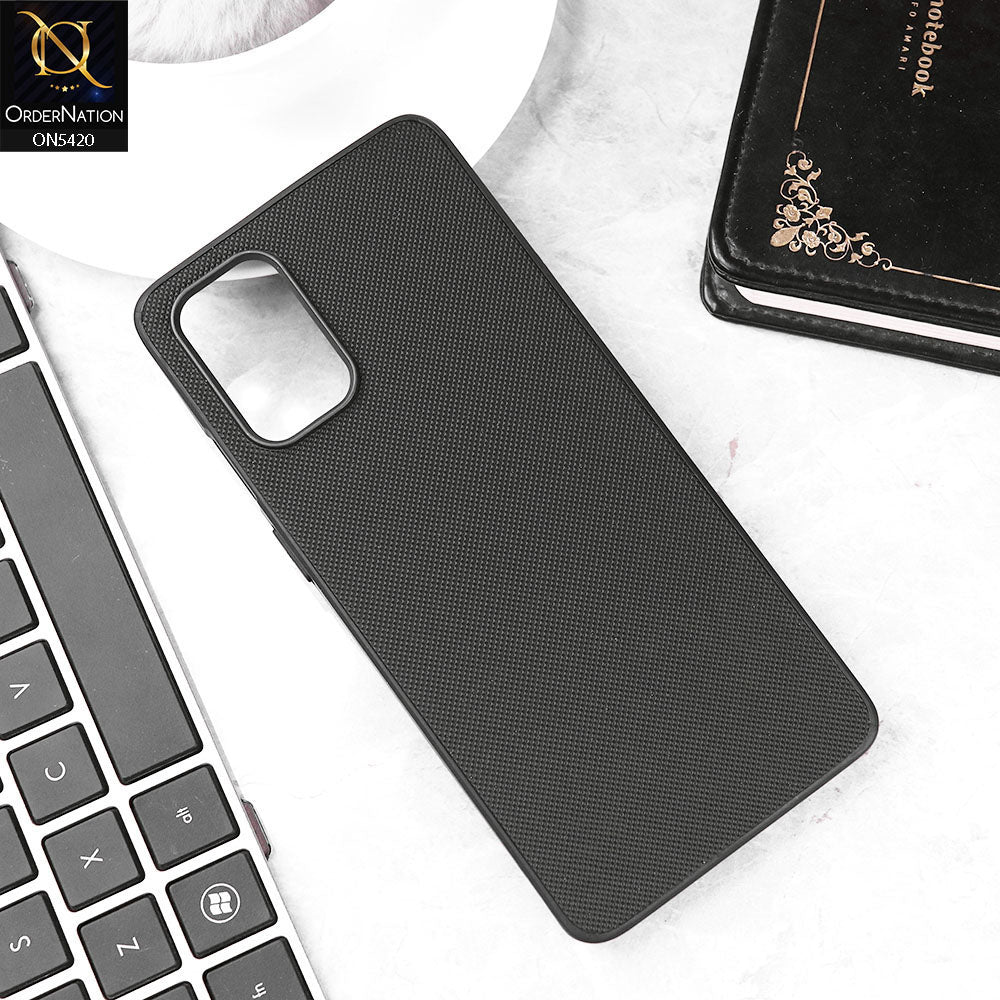 OnePlus 9R Cover - Black - New Dotted Leather Texture Soft Borders Case