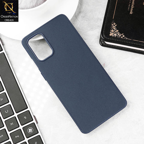 OnePlus 9R Cover - Blue - New Dotted Leather Texture Soft Borders Case