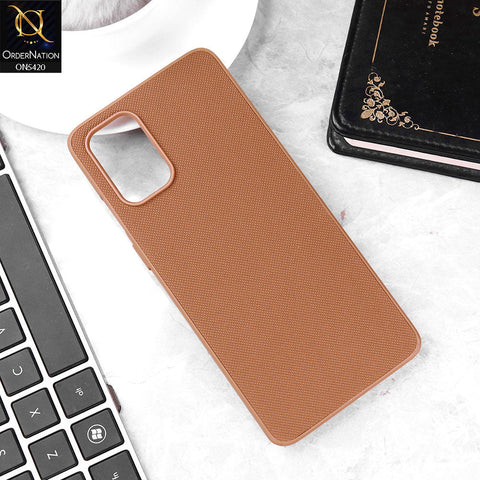 OnePlus 9R Cover - Brown - New Dotted Leather Texture Soft Borders Case
