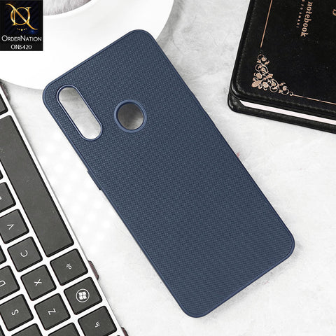 Oppo A8 Cover - Blue - New Dotted Leather Texture Soft Borders Case