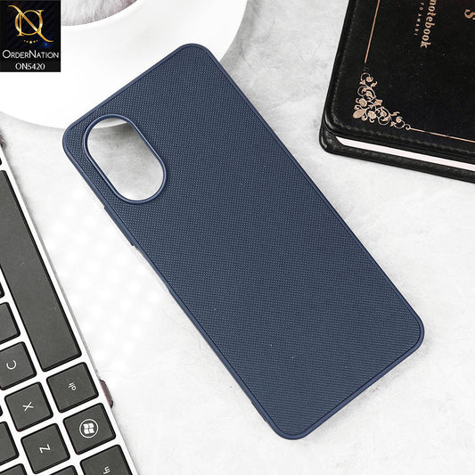 Oppo A18 Cover - Blue - New Dotted Leather Texture Soft Borders Case