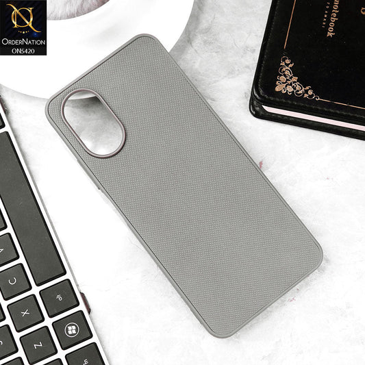 Oppo A38 Cover - Gray - New Dotted Leather Texture Soft Borders Case