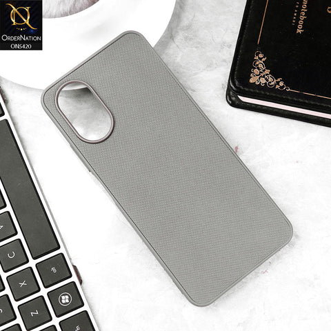Oppo A18 Cover - Gray - New Dotted Leather Texture Soft Borders Case