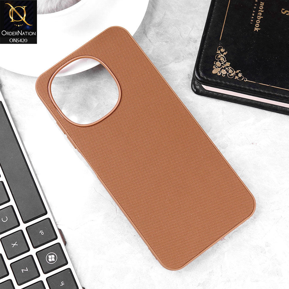 Tecno Spark Go 1 Cover - Brown - New Dotted Leather Texture Soft Borders Case