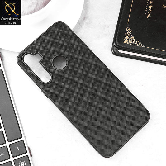 Realme 5i Cover - Black - New Dotted Leather Texture Soft Borders Case