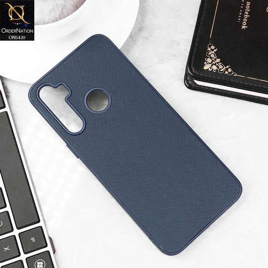 Realme 5i Cover - Blue - New Dotted Leather Texture Soft Borders Case