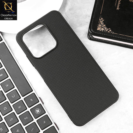 Realme Note 60 Cover - Black - New Dotted Leather Texture Soft Borders Case