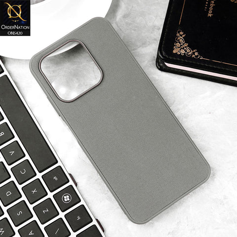 Realme Narzo N61 Cover - Gray - New Dotted Leather Texture Soft Borders Case