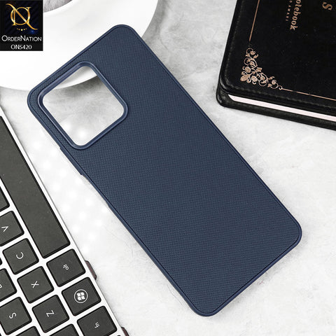 Realme Note 50 Cover - Blue - New Dotted Leather Texture Soft Borders Case