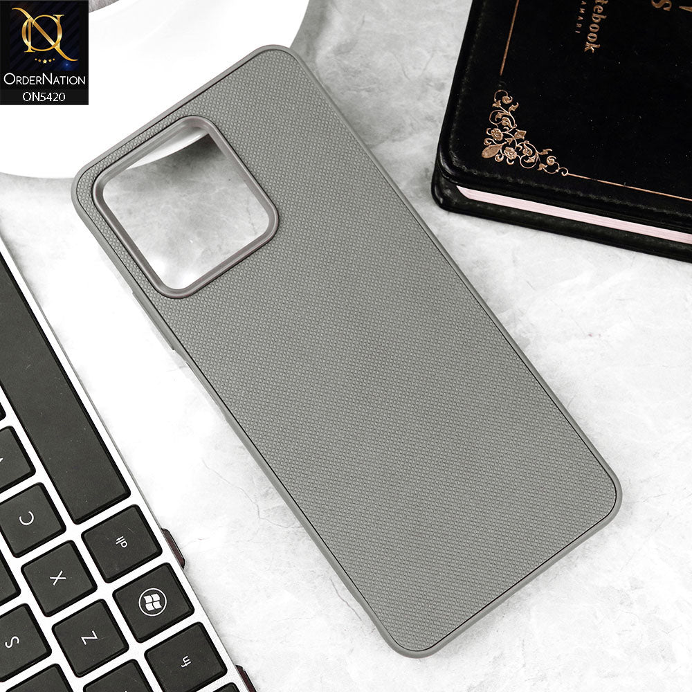 Realme Narzo N53 Cover - Gray - New Dotted Leather Texture Soft Borders Case