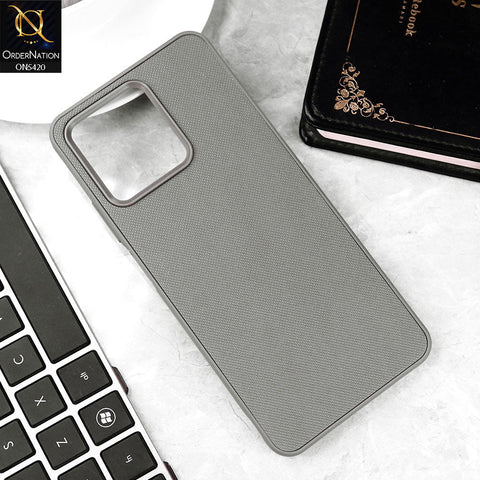 Realme Narzo N53 Cover - Gray - New Dotted Leather Texture Soft Borders Case