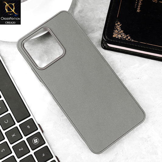 Realme Note 50 Cover - Gray - New Dotted Leather Texture Soft Borders Case