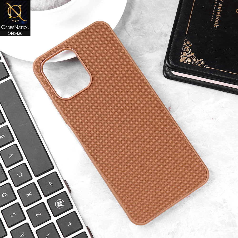 Xiaomi Redmi 12 Cover - Brown - New Dotted Leather Texture Soft Borders Case