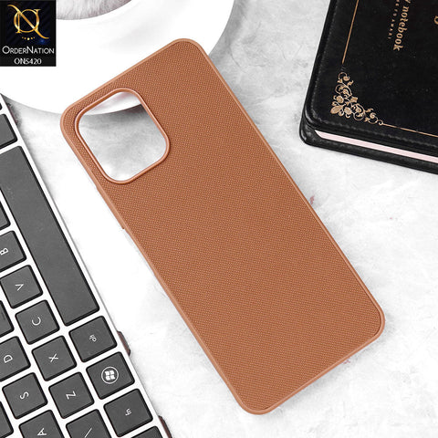 Xiaomi Redmi 12 Cover - Brown - New Dotted Leather Texture Soft Borders Case
