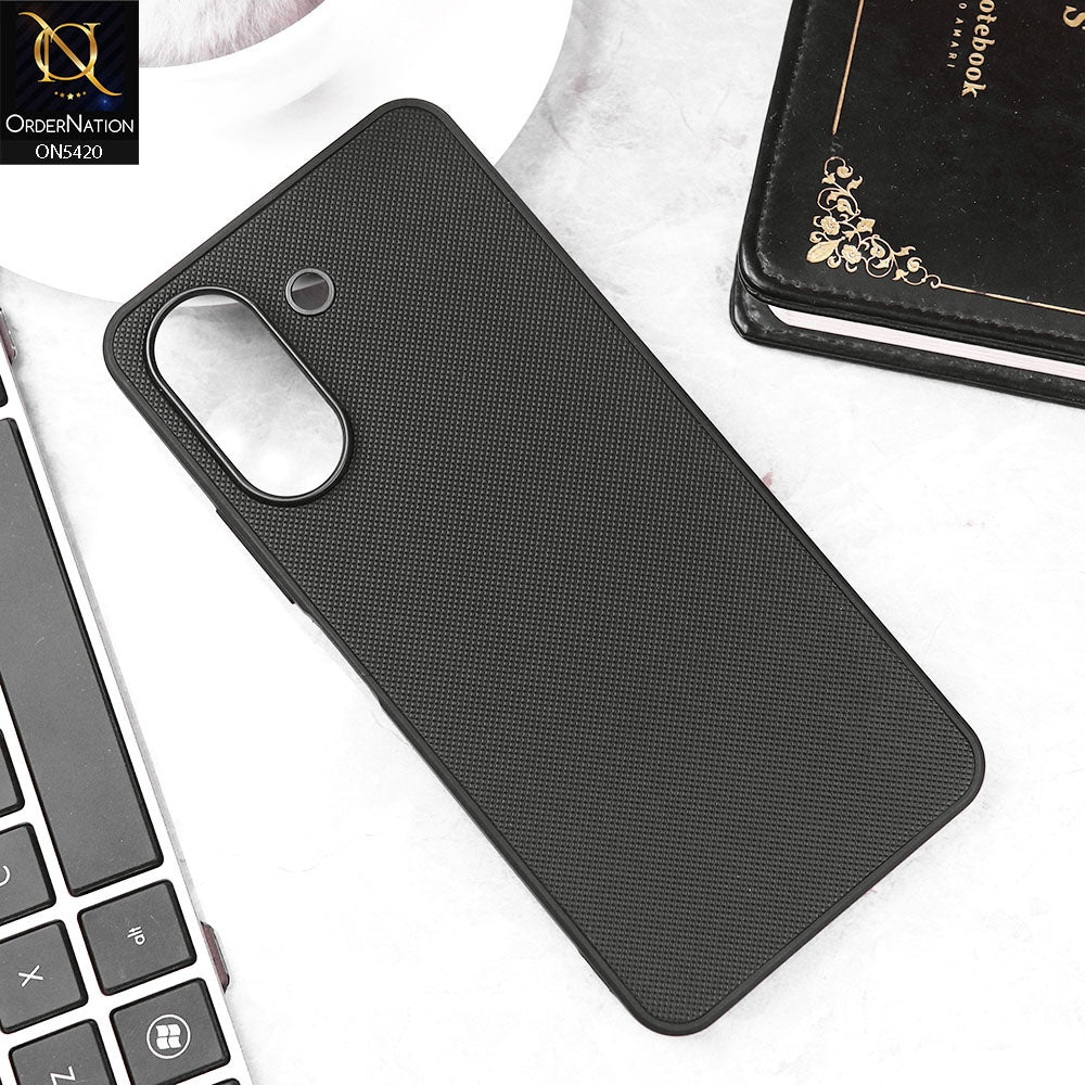 Xiaomi Redmi 13C Cover - Black - New Dotted Leather Texture Soft Borders Case
