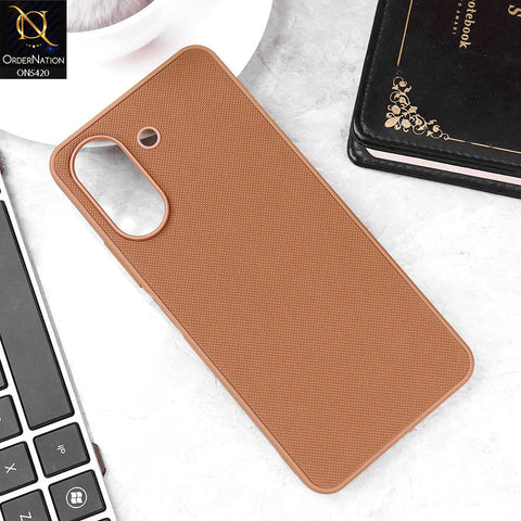 Xiaomi Redmi 13C Cover - Brown - New Dotted Leather Texture Soft Borders Case