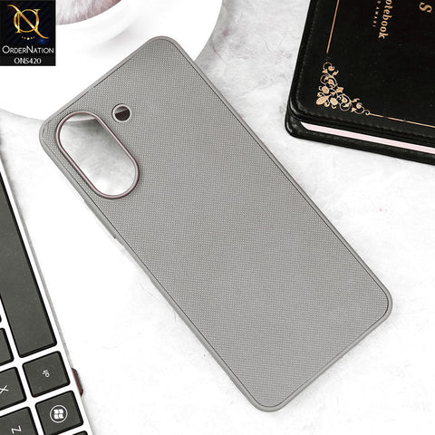 Xiaomi Poco C65 Cover - Gray - New Dotted Leather Texture Soft Borders Case