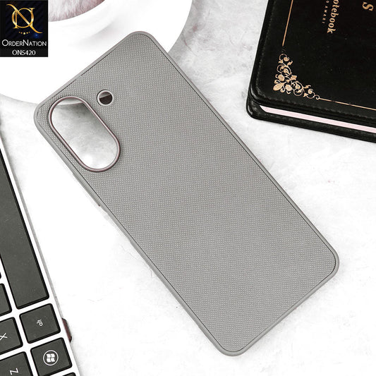 Xiaomi Redmi 13C Cover - Gray - New Dotted Leather Texture Soft Borders Case