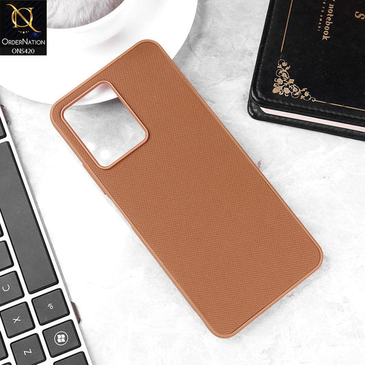 Xiaomi Redmi Note 12 4G Cover - Brown - New Dotted Leather Texture Soft Borders Case
