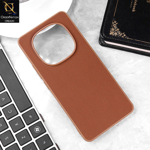 Xiaomi Redmi Note 14 Pro 4G Cover - Brown - New Dotted Leather Texture Soft Borders Case