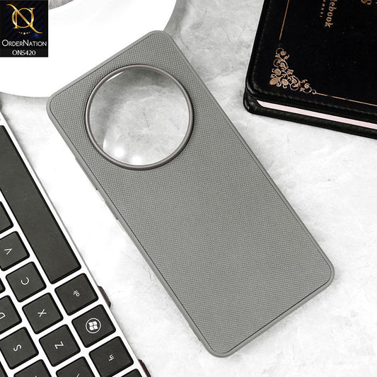 Oppo Reno 12F Cover - Gray - New Dotted Leather Texture Soft Borders Case
