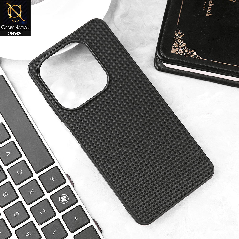 Tecno Spark 20 Cover - Black - New Dotted Leather Texture Soft Borders Case