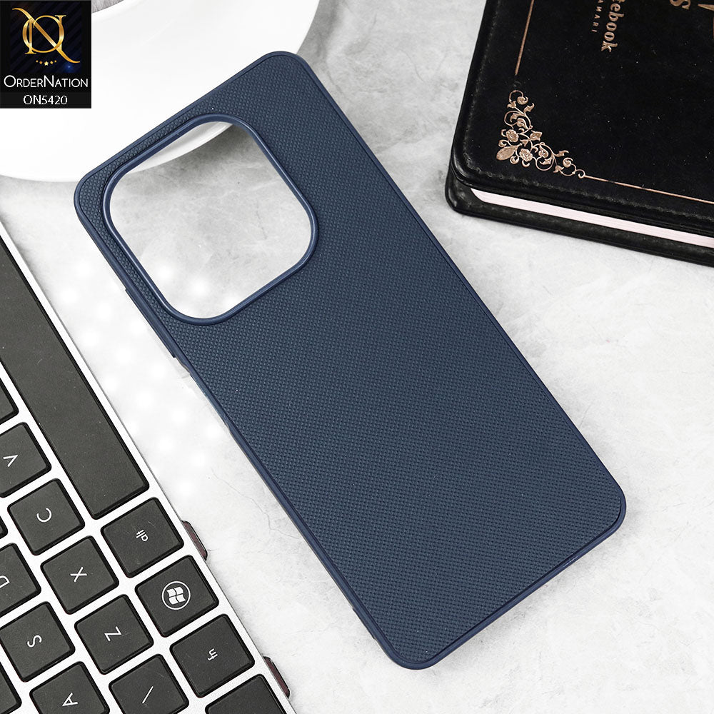 Itel P55 4G Cover - Blue - New Dotted Leather Texture Soft Borders Case