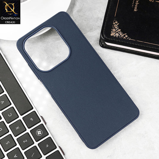 Infinix Smart 8 Cover - Blue - New Dotted Leather Texture Soft Borders Case
