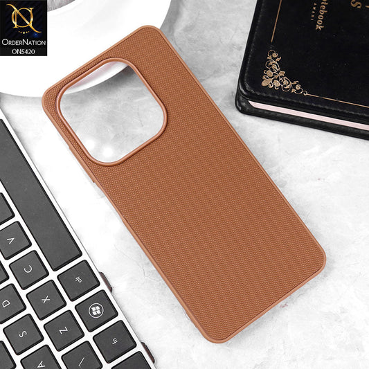 Tecno Spark Go 2024 Cover - Brown - New Dotted Leather Texture Soft Borders Case