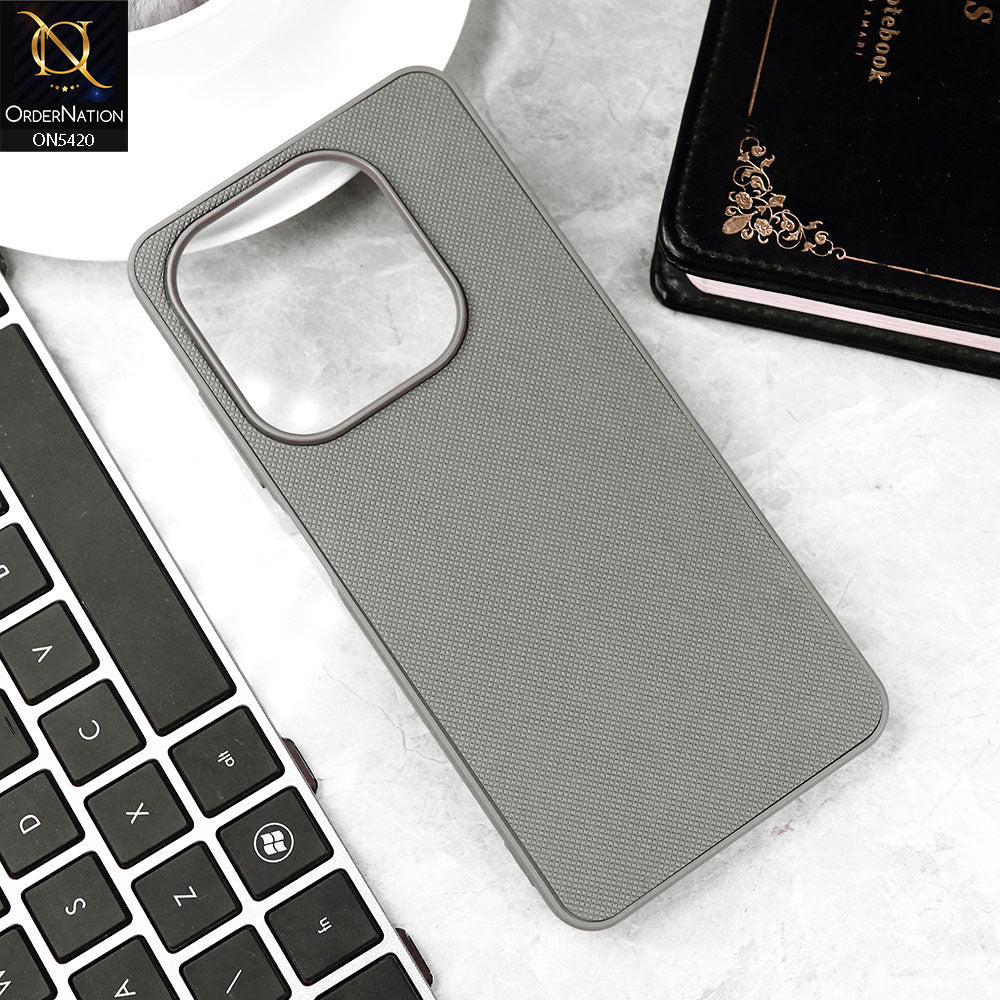 Infinix Smart 8 Plus Cover - Gray - New Dotted Leather Texture Soft Borders Case