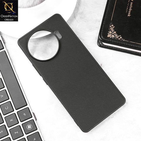 Tecno Spark 20 Pro Plus Cover - Black - New Dotted Leather Texture Soft Borders Case