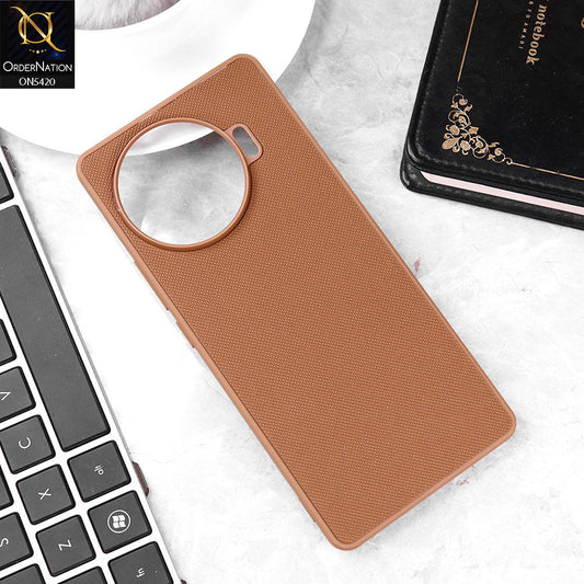 Tecno Spark 20 Pro Plus Cover - Brown - New Dotted Leather Texture Soft Borders Case