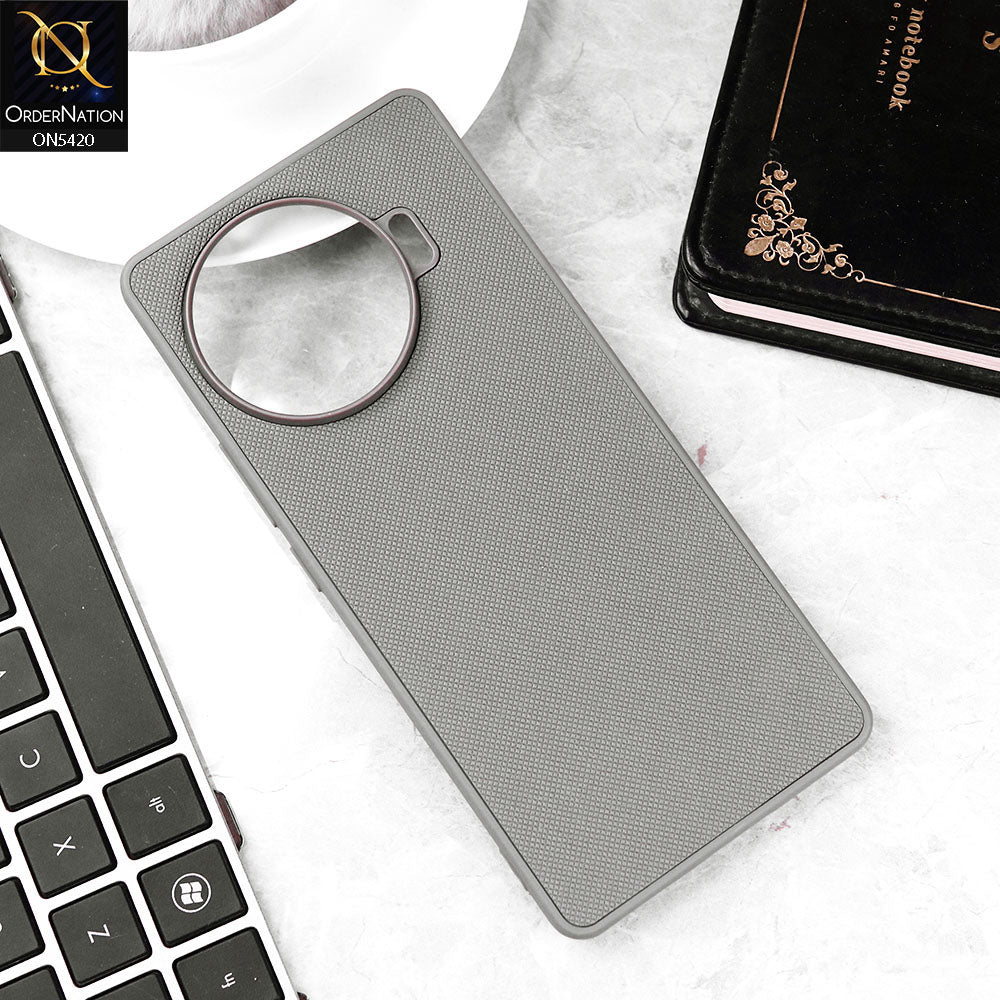 Tecno Spark 20 Pro Plus Cover - Gray - New Dotted Leather Texture Soft Borders Case