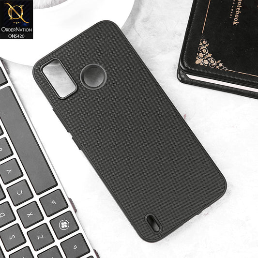 Tecno Spark 6 Go Cover - Black - New Dotted Leather Texture Soft Borders Case