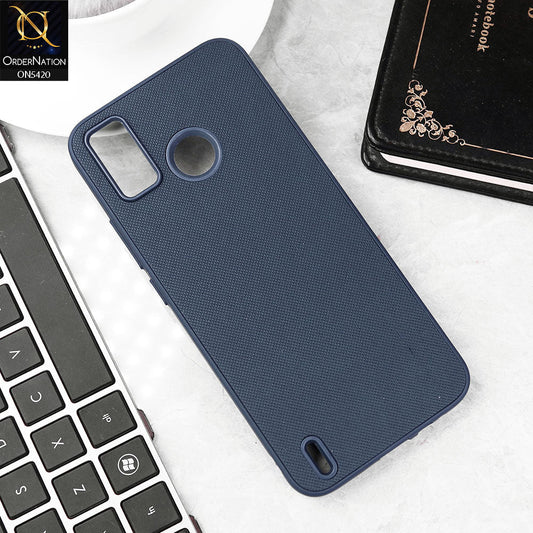 Tecno Spark 6 Go Cover - Blue - New Dotted Leather Texture Soft Borders Case