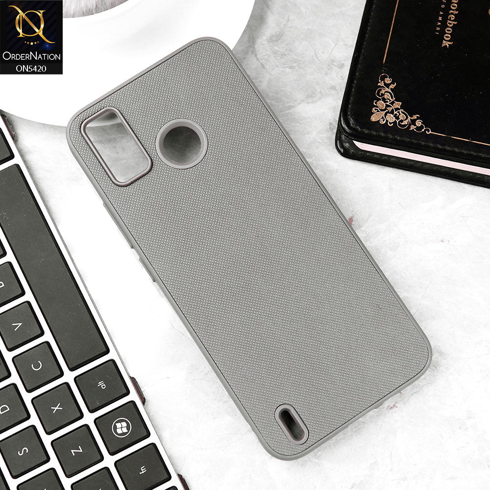 Tecno Spark 6 Go Cover - Gray - New Dotted Leather Texture Soft Borders Case