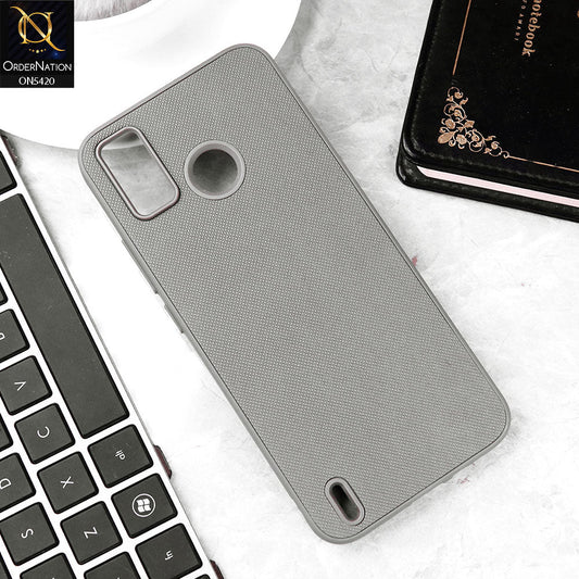 Tecno Spark 6 Go Cover - Gray - New Dotted Leather Texture Soft Borders Case