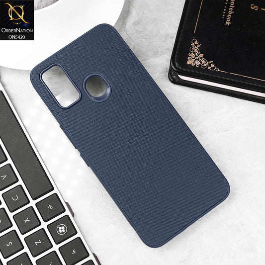 Tecno Spark 7 Cover - Blue - New Dotted Leather Texture Soft Borders Case