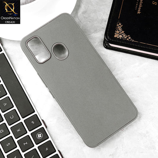Tecno Spark 7T Cover - Gray - New Dotted Leather Texture Soft Borders Case