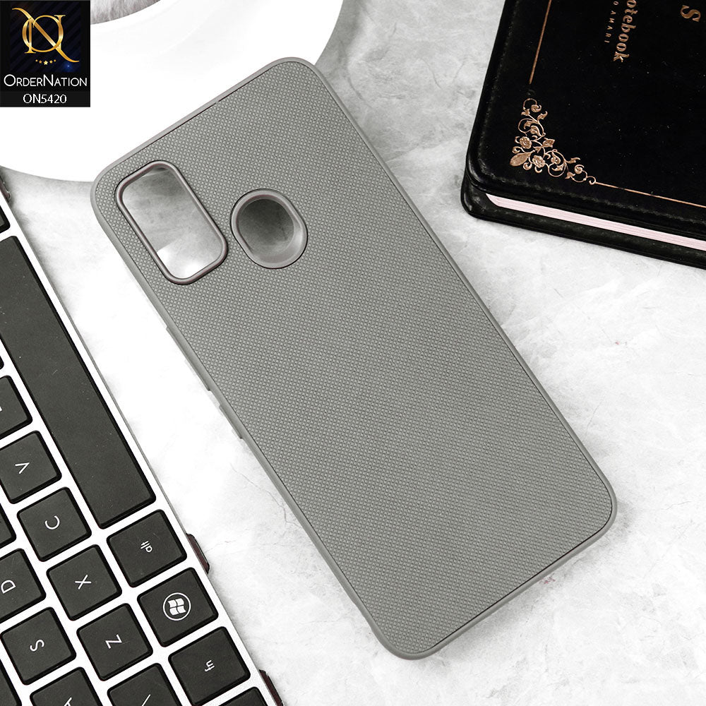 Tecno Spark 7 Cover - Gray - New Dotted Leather Texture Soft Borders Case