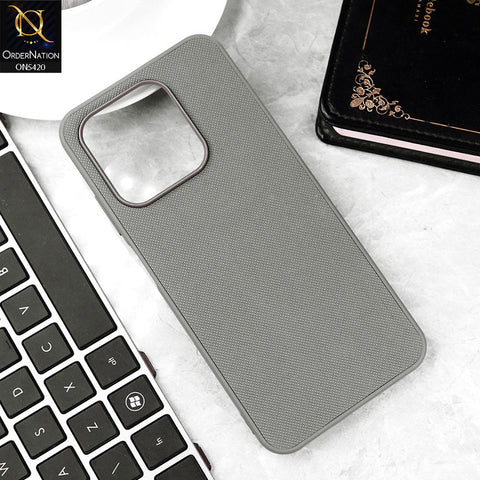 Tecno Pop 7 Pro Cover - Gray - New Dotted Leather Texture Soft Borders Case