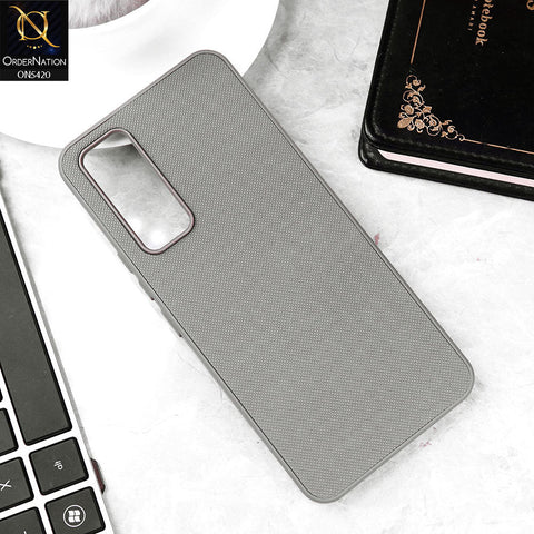 Vivo V20 SE Cover - Gray - New Dotted Leather Texture Soft Borders Case
