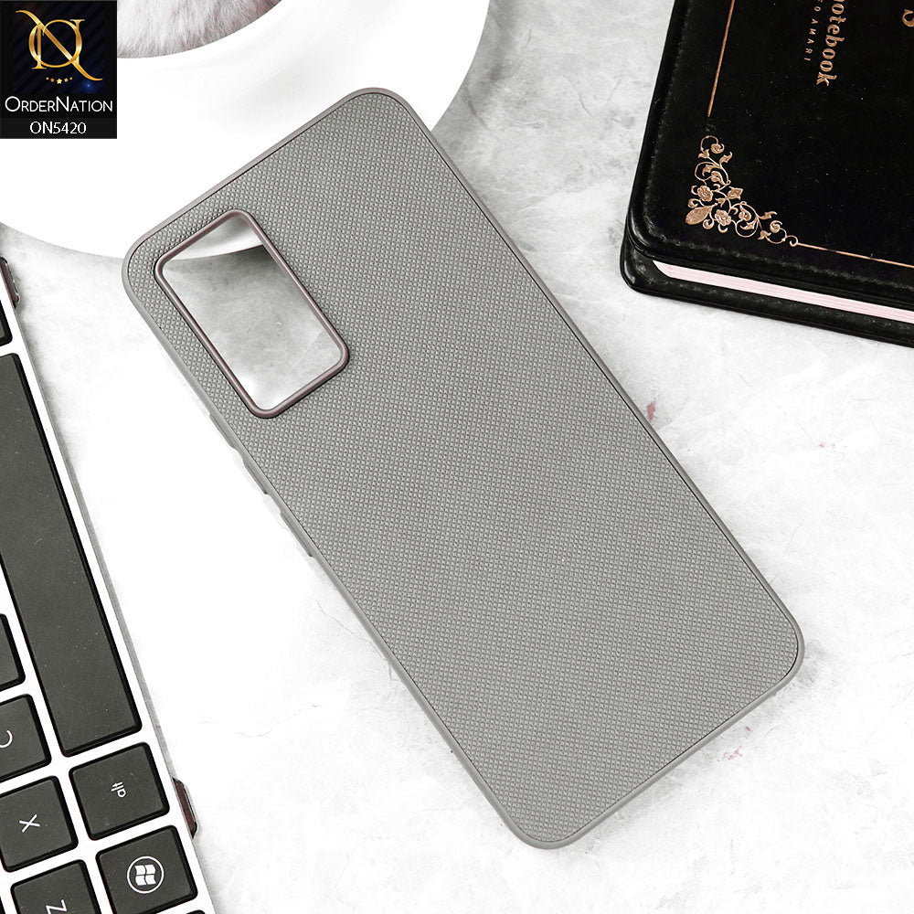 Vivo V23e Cover - Gray - New Dotted Leather Texture Soft Borders Case