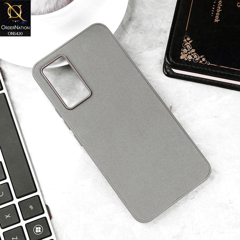 Vivo V23e Cover - Gray - New Dotted Leather Texture Soft Borders Case