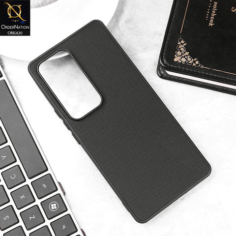 Vivo V30 Cover - Black - New Dotted Leather Texture Soft Borders Case