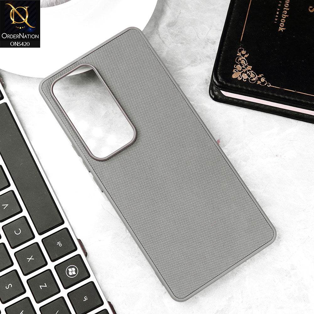 Vivo S18 Cover - Gray - New Dotted Leather Texture Soft Borders Case