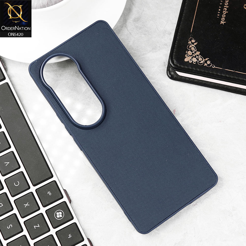 Vivo V40 Pro Cover - Blue - New Dotted Leather Texture Soft Borders Case