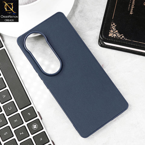 Vivo V40 Cover - Blue - New Dotted Leather Texture Soft Borders Case